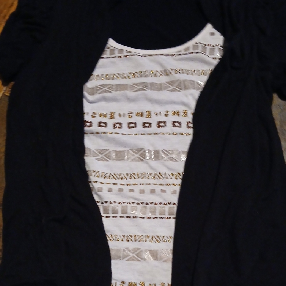 AB Studio Black and White Patterned Tank Top